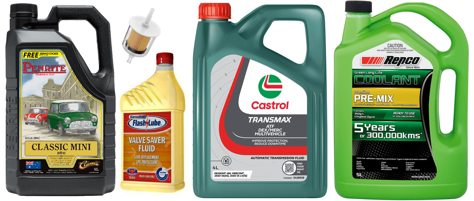 Oil, Transmission Fluid, Engine Coolant, Fuel Additive, Fuel Filter used in HQ Statesman